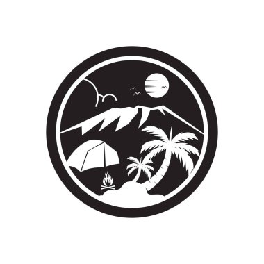 Açık hava kamp logo vektör şablonu