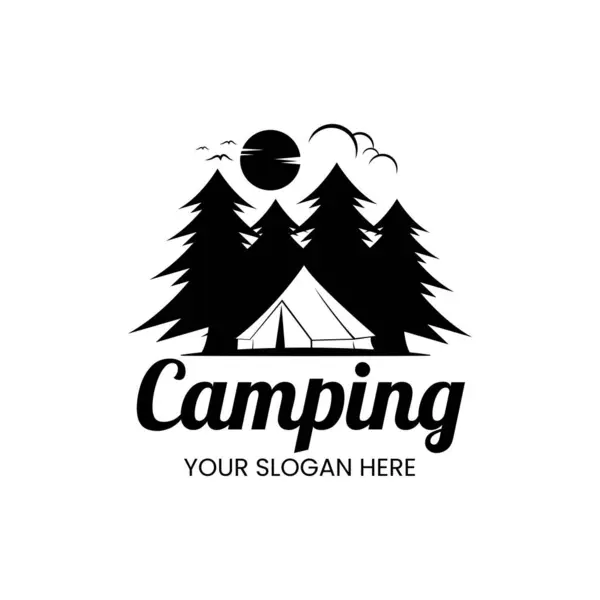 Aire Libre Camping Logo Vector Plantilla — Vector de stock