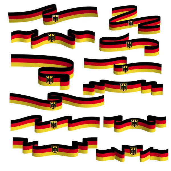 Elemento Vettoriale Bandiera Nastro Germania — Vettoriale Stock