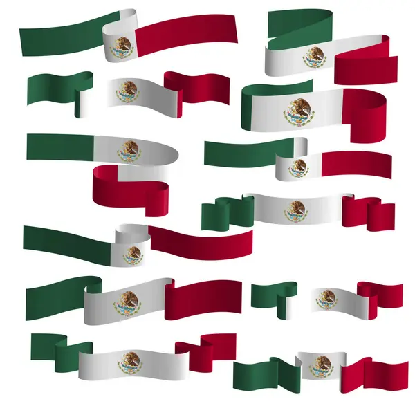 Elemento Vector Bandera Cinta Mexicana — Archivo Imágenes Vectoriales