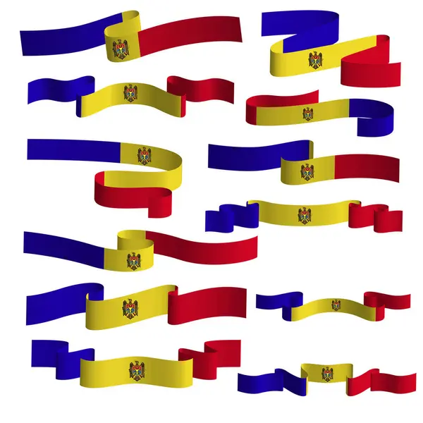 Moldavia Cinta Bandera Vector Elemento — Vector de stock
