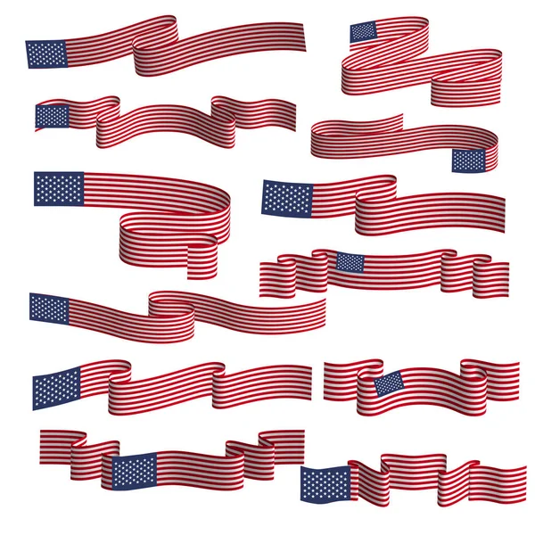 Estados Unidos América Cinta Bandera Vector Elemento Vector De Stock