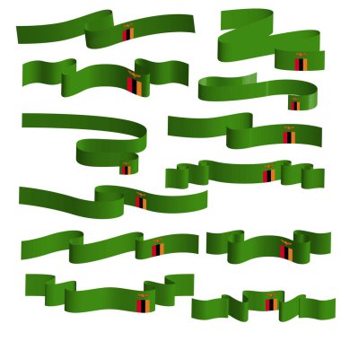 Zambiya bayrak kurdele sancak vektörü