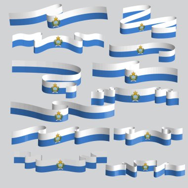 San Marino bayraklı vektör paketi ayarlandı