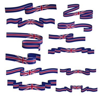 Birleşik Krallık bayrak kurdelesi vektör ögesi paketi ayarlandı