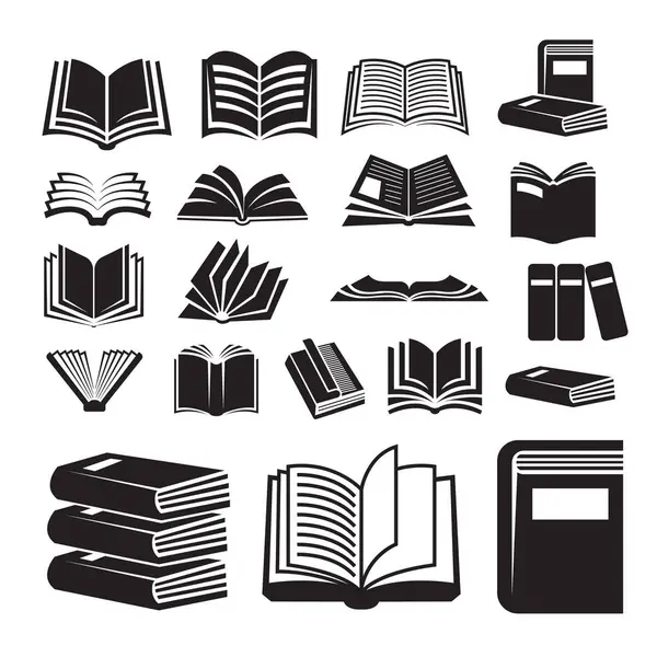 kitap siluet vektör demeti ayarlandı