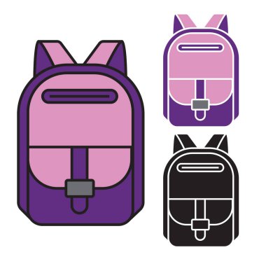 Basit okul sırt çantası şablonu