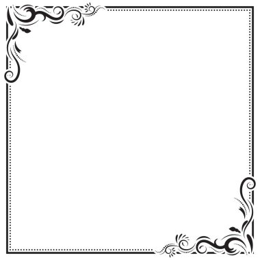 Çiçek kıvrımlı sınır çerçevesi 06