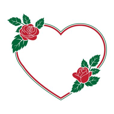 dekoratif yeşil ve kırmızı gül çerçevesi