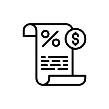 Taxes icon in vector. Logotype clipart