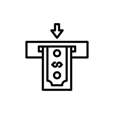 ATM Para ikonu vektör. Logotype