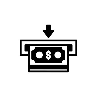 Vektör olarak nakit çıkış simgesi. Logotype