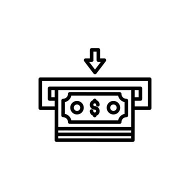 Vektör olarak nakit çıkış simgesi. Logotype