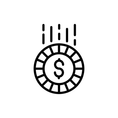 Madeni para simgesi vektörü. Logotype