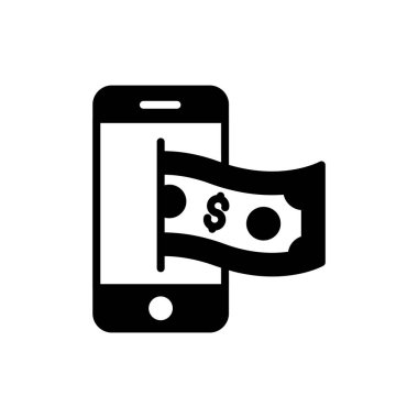Vektör olarak mobil bankacılık simgesi. Logotype
