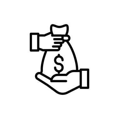 Vektör içinde borç simgesi. Logotype