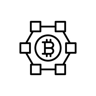 Vektör olarak blok zinciri simgesi. Logotype