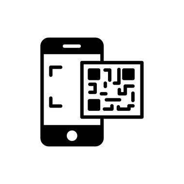 Qr Kod simgesi vektörde. Logotype