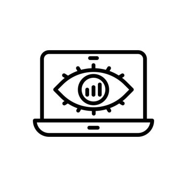 Market İzleme simgesi vektör. Logotype