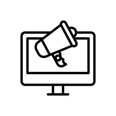 Televizyon Reklam ikonu vektör olarak. Logotype