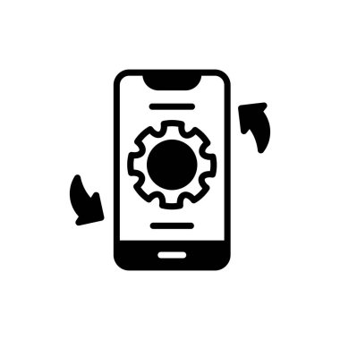 Vektör olarak mobil optimizasyon simgesi. Logotype