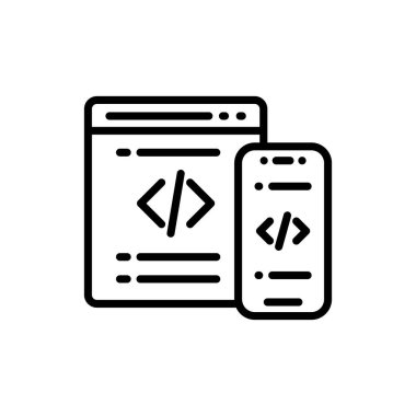 Vektör içinde uyarlanabilir kodlama simgesi. Logotype