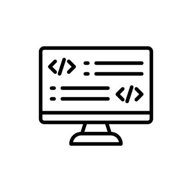 Vektör içinde kodlama simgesi. Logotype