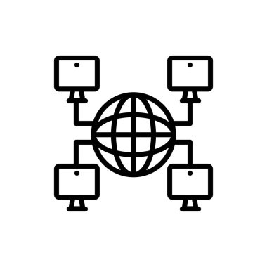 Vektör olarak Global Sunucu simgesi. Logotype