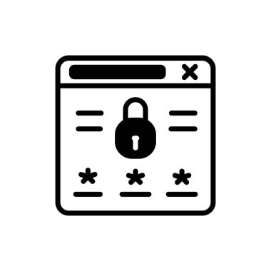 Vektör olarak PASSWORD simgesi. Logotype