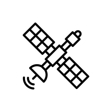 Uydu simgesi vektörde. Logotype