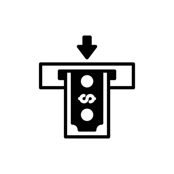 Cajero Automático Icono Dinero Vector Logotipo — Vector de stock
