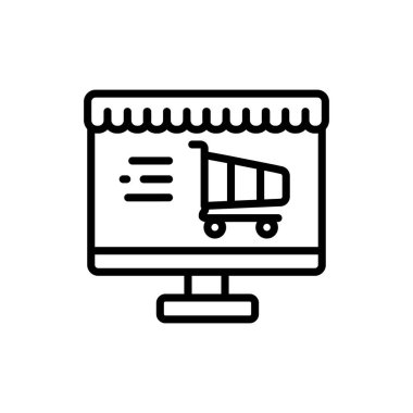 Vektör olarak çevrimiçi depolama simgesi. Logotype