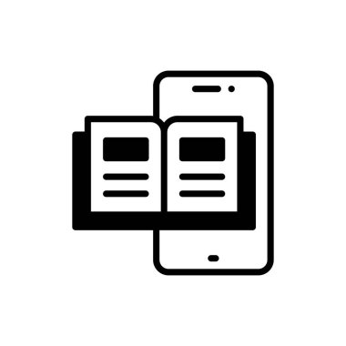 Mobil Kitap simgesi vektöründe. Logotype