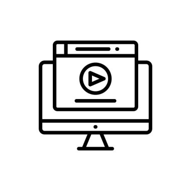 Vektör olarak Video Ders simgesi. Logotype