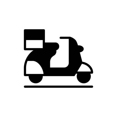 Scooter simgesi vektörde. Logotype