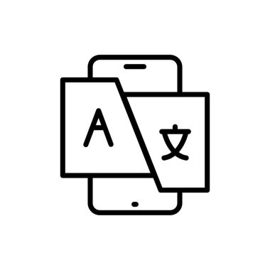 Çevirmen simgesi vektörde. Logotype