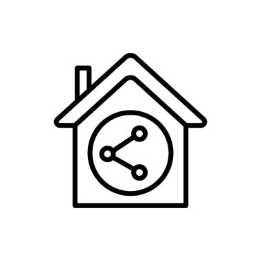 Vektör olarak ev paylaşımı simgesi. Logotype