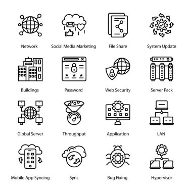 Daire, Bulut Ağı, Bloglama, Zip Dizini, Görüntü Sohbeti, Test, Yedekleme Sistemi, Taslak Simgeler - Okşanmış, Vektörler