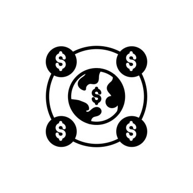 Vektör olarak Küresel Para Birimi simgesi. Logotype