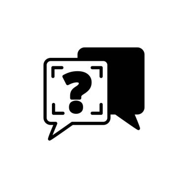 Vektör olarak Soru simgesine sor. Logotype
