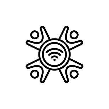 Takım çalışması iletişim simgesi vektörde. Logotype