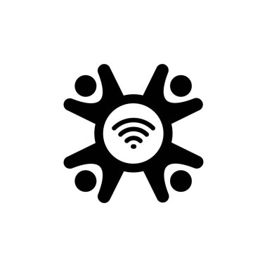 Takım çalışması iletişim simgesi vektörde. Logotype