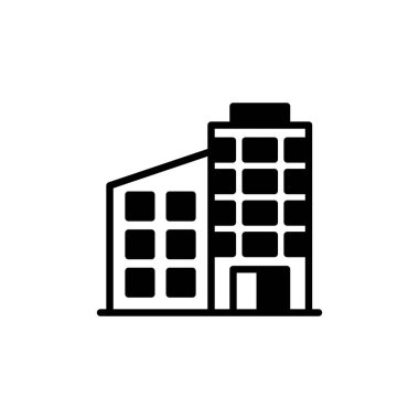Ticari bina ikonu vektör olarak. Logotype