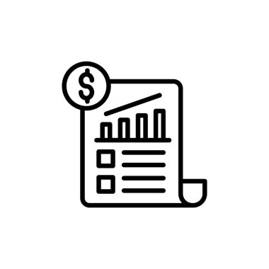 Maliyet Raporu simgesi vektörde. Logotype