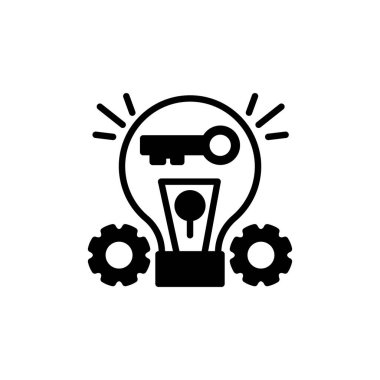 Anahtar Çözüm simgesi vektörde. Logotype