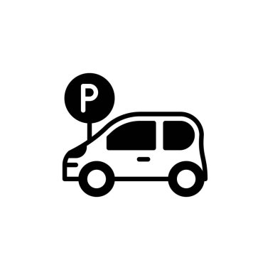 Vektör olarak araba park etme simgesi. Logotype