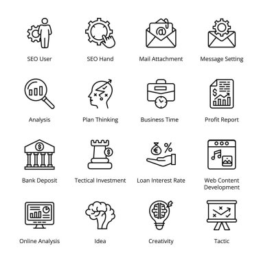 SEO Kullanıcı, SEO Hand, E- posta Eklentisi, İleti Ayarlama, Banka Mevduatı, Taktik Yatırım, Kredi Faiz Oranı, Web İçeriği Geliştirme, Yaratıcılık, Taktik, Analiz Simgeleri - Felç, Vektörler