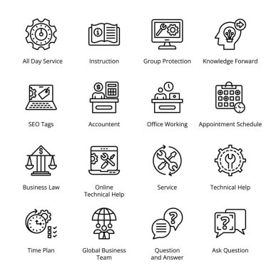 Günlük Hizmet, Öğretim, Bakım, Bilgi İlerisi, İş Hukuku, Çevrimiçi Teknik Yardım, Servis, Teknik Yardım, Sorgu ve Cevap, Soru Sorma, SEO Etiketleri, Taslak Simgeler - Felç, Vektörler
