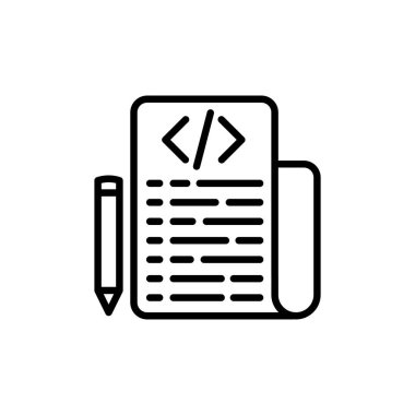 Script icon in vector. Logotype