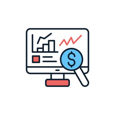 Vektör olarak pazarlama araştırma simgesi. Logotype